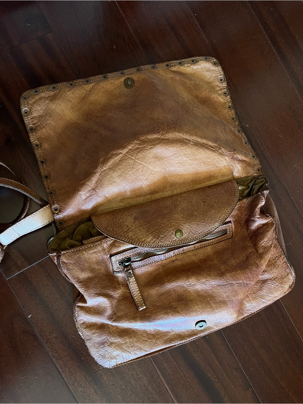 Southwest studded leather bag messenger Italy pockets Sedona Western Cowgirl - Picture 5 of 10